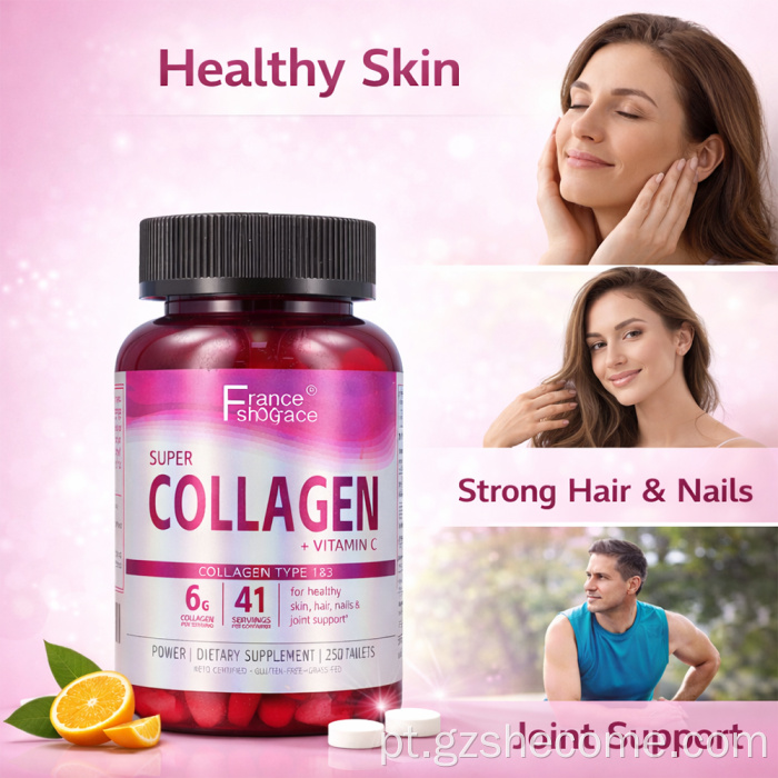 Shecome Multi Collagen Tablets Clareamento multi colágeno da pele